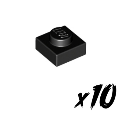 10x LEGO 3024   Platte 1x1 Platte plate   schwarz   black