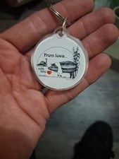 Porte-clés cochon From Iowa With Love Prize vintage 1981 Jane Peters