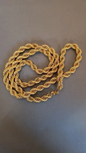 Vintage Thick Gold Rope Chain by Napier, Signed 1970s Costume Jewelry