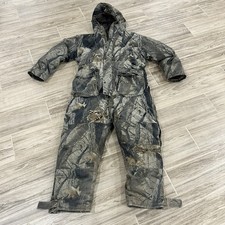 Cabelas Premier Northern Goose Down Camo Snowsuit Coveralls Mens Xl Reg Hooded
