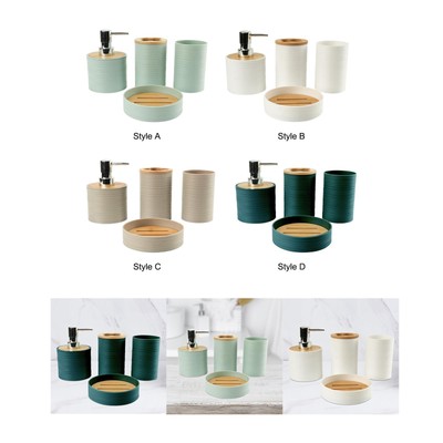 4x Bad Zubehör Set Badaccessoires Komplettset für Waschtisch Badezimmer