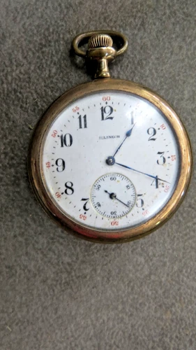 Antique Vintage Illinois Watch Co. Pocket Watch  47 m/m, 17j, gold filled