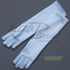 SHINY STRETCH LONG SATIN DRESS GLOVES FOR GIRL - ONE SIZE 4-7 YRS (6BL)