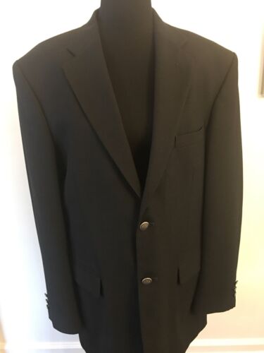 Stafford Men's Black 2 Button Blazer Sport Coat Suit Jacket Size 42L ...
