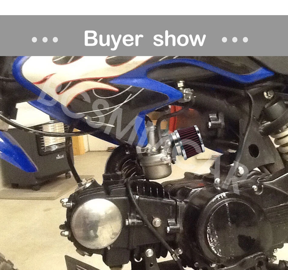 Kit de cápsulas de filtro limpiador de admisión de aire frío de alto flujo lavable 2 piezas 60 mm para motocicleta Foto 2 de 4