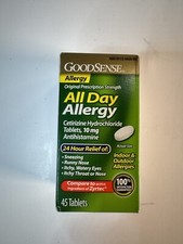 GoodSense All Day Allergy, Cetirizine Hydrochloride Tablets, 10 mg NEW IN BOX