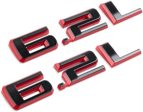 2pcs 6.2L Emblems Badge for Silverado 2019-2021 Hood Emblem Black Red