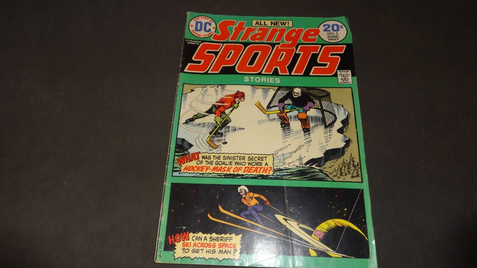 Strange Sports Stories #5 DC May-June 1974 Hockey Mask of Death ?