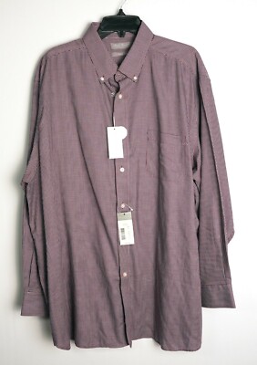 Daniel Cremieux Signature Men's Long-Sleeve Shirt XL Plum White Check NWT $89.50