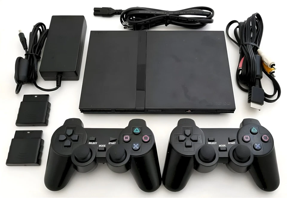 PlayStation 2 Slim The Smell of Early 2000 PS2 Console Bundle - Image 3 of 4
