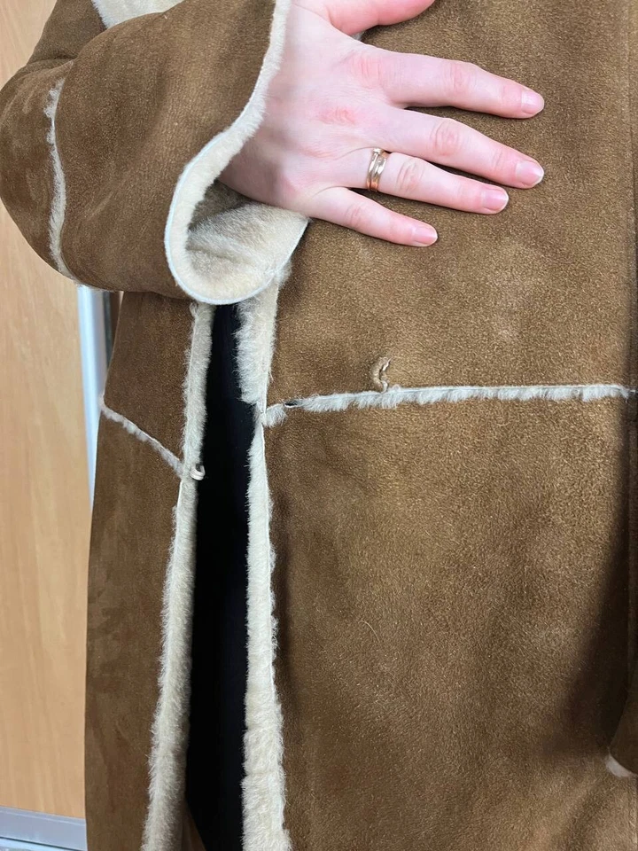 复古 Nicole Farhi 女式羊皮大衣 Uk8/USA 4 意大利 — 第 4/4 张图片