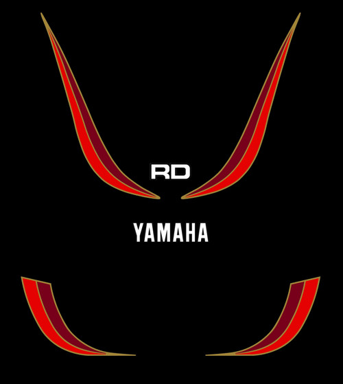 Stickers 4L0 RDLC 1980-81 noir avec autocollant sabot TdF moto Yamaha RD 350 LC