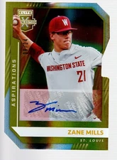 2021 Elite Extra Edition Auto Aspirations Die Cut Gold #120 Zane Mills 9/24