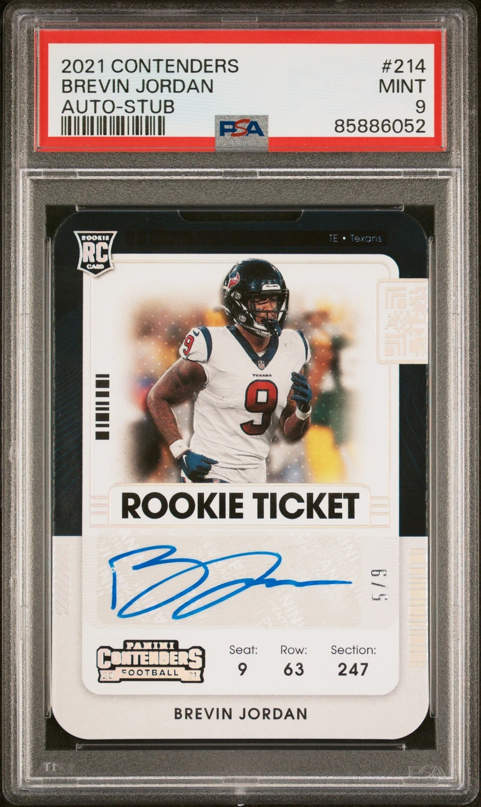 Brevin Jordan Panini Contenders #214 Autograph-Stub