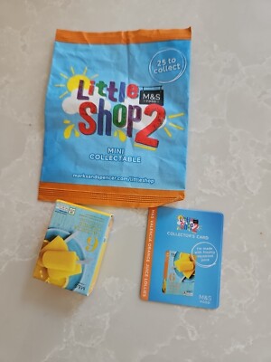 M&S Little Shop 2 Mini Sammlerstücke Orangensaft Lollies Sammlerkarte & Paket