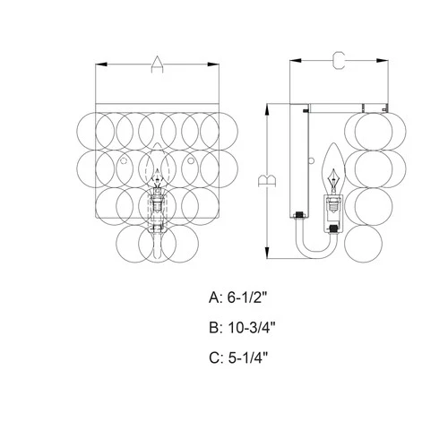 Vaxcel Lighting W0151 Capiz Shell Elsa 1-Light Vanity Light - Picture 2 of 5
