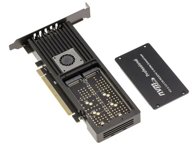Pcie 3.0 X16 Card for 4 M.2 NVMe SSDs Chipset PLX PEX8747 - Aluminum Enclosure - Image 1 of 4