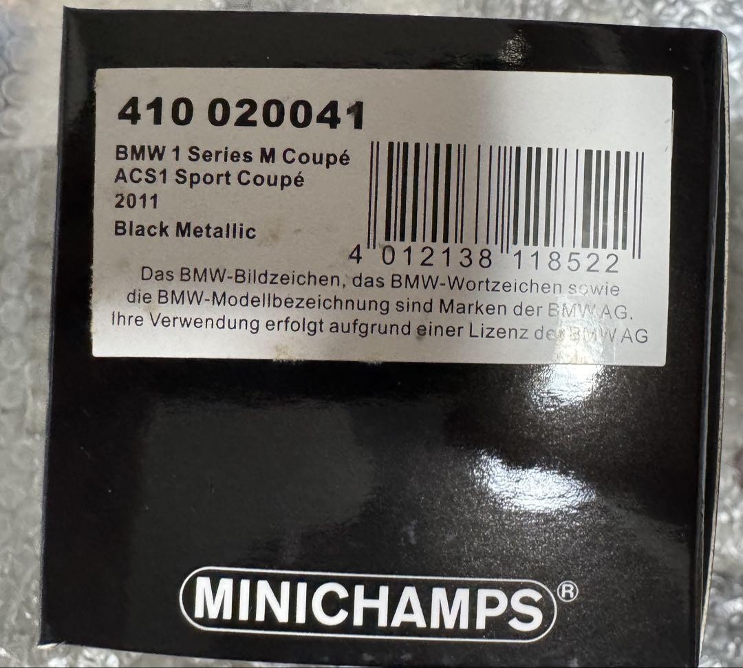 MINICHAMPS BMW ACS1 Mクーペ 2011 ブラック　1/43 Minichamps Bmw Acs1 M Coupe 2011 Black 1/43 | eBay