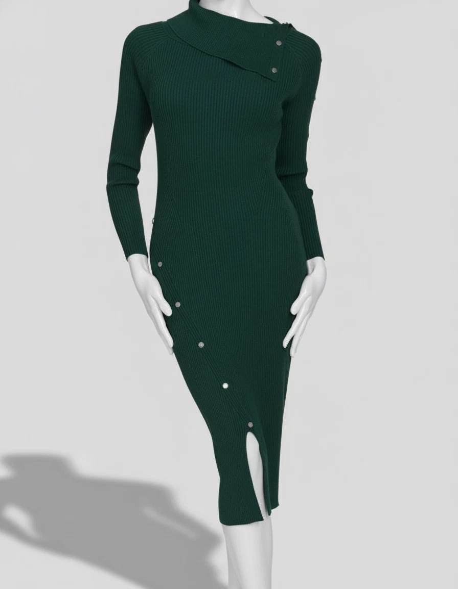calvin klein green sweater dress Calvin Klein Midi Long Sleeve Sweater Dresses for sale