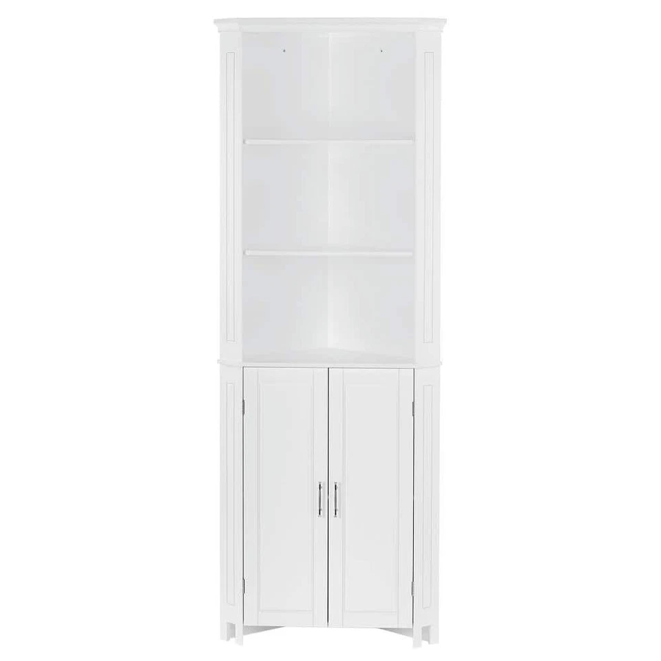 RiverRidge Home Corner Cabinet 26" W x 18.31" D x 70" H Two-Door White - Image 3 of 4