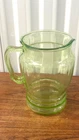 Vintage Green Uranium Glass Depression Era Pitcher Glows 8.5" Tall
