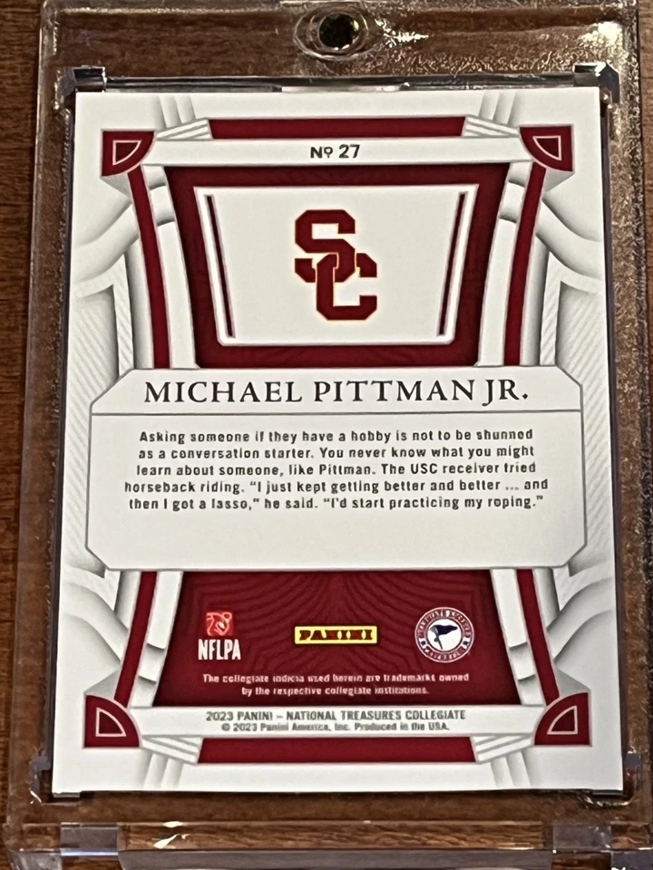 2023 Panini National Treasures Collegiate #27 Michael Pittman Jr 87/99 COLTS/USC - Image 3 of 3