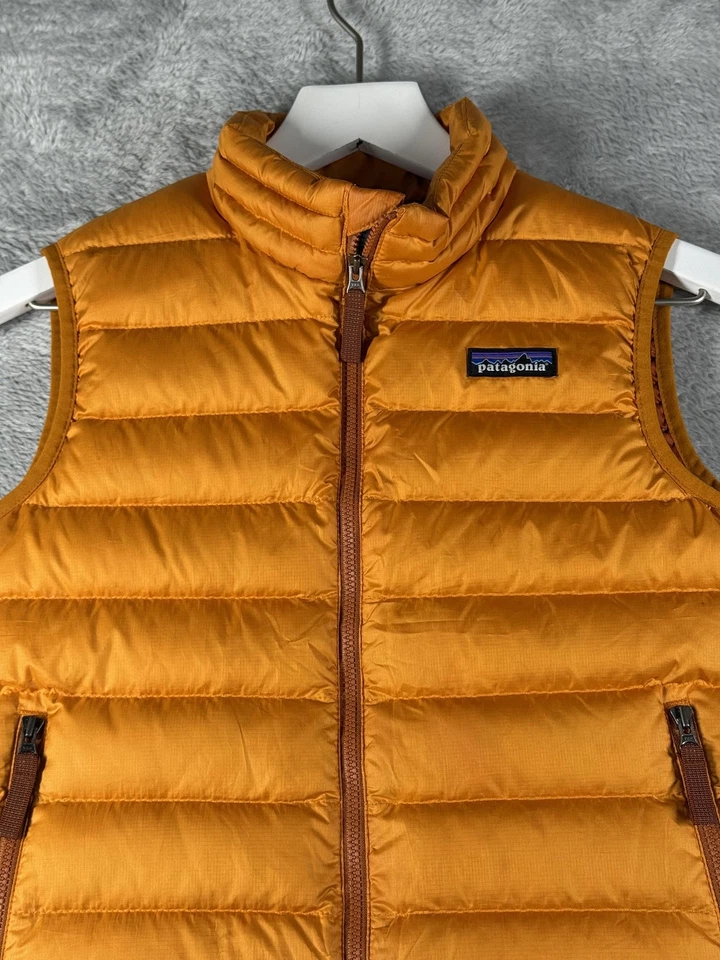 Chaleco de Plumón Patagonia Juvenil Pequeño 7-8 Naranja Abombado Pato Aislado Niños Abrigo Foto 2 de 4