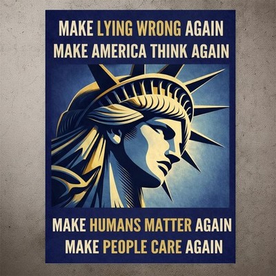 Poster Make Lying Wrong Again Make America Think Again, Make Humans Master Again