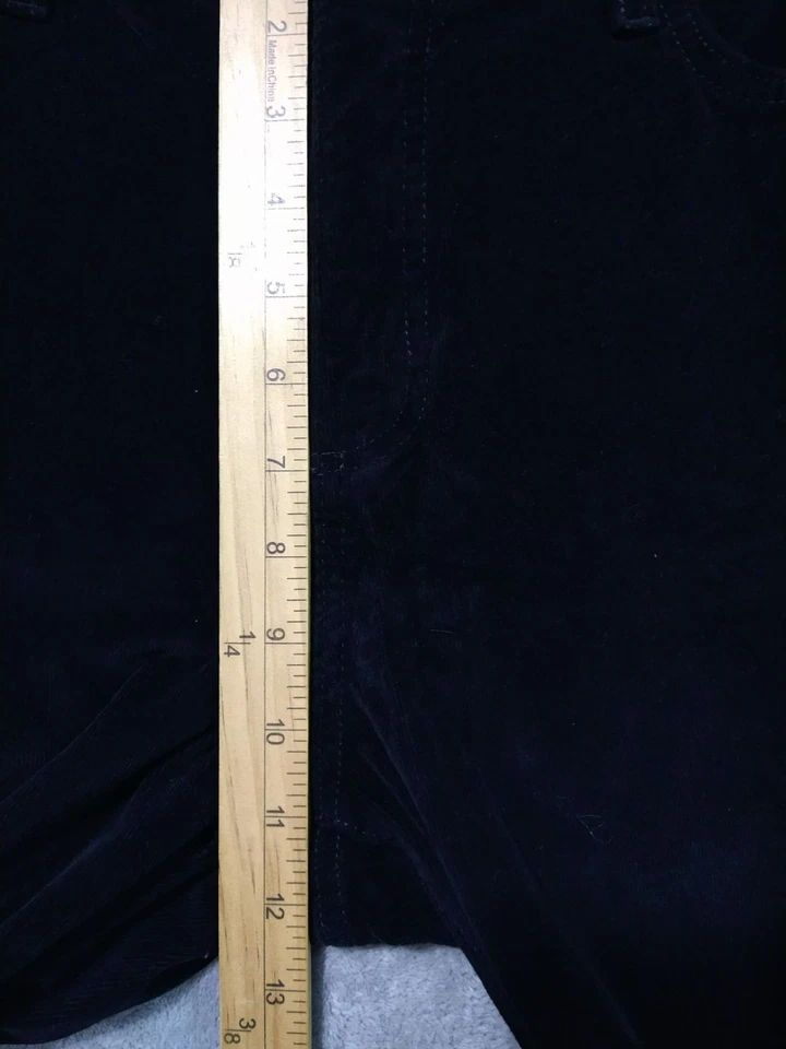 Pantalones NYDJ para mujer 12 Petite negros pana corte bota tiro alto elásticos hechos en EE. UU. Foto 4 de 4