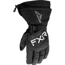 FXR Hybrid Helium Leather Gauntlet Snowmobile Gloves HydrX Pro Waterproof Black