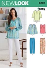 NEW LOOK 6292 TOPS PANTS MISSES' Sewing pattern Sizes XS-XL Skill: AVERAGE