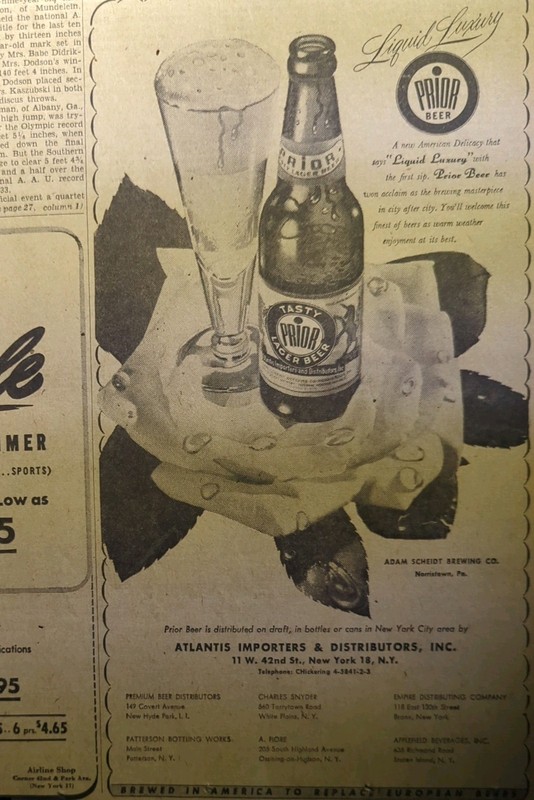 JULY 1948 NEWSPAPER PGS #2482- SCHAEFER, TROMMER'S, RHEINGOLD, PRIOR, BALLANTYNE
