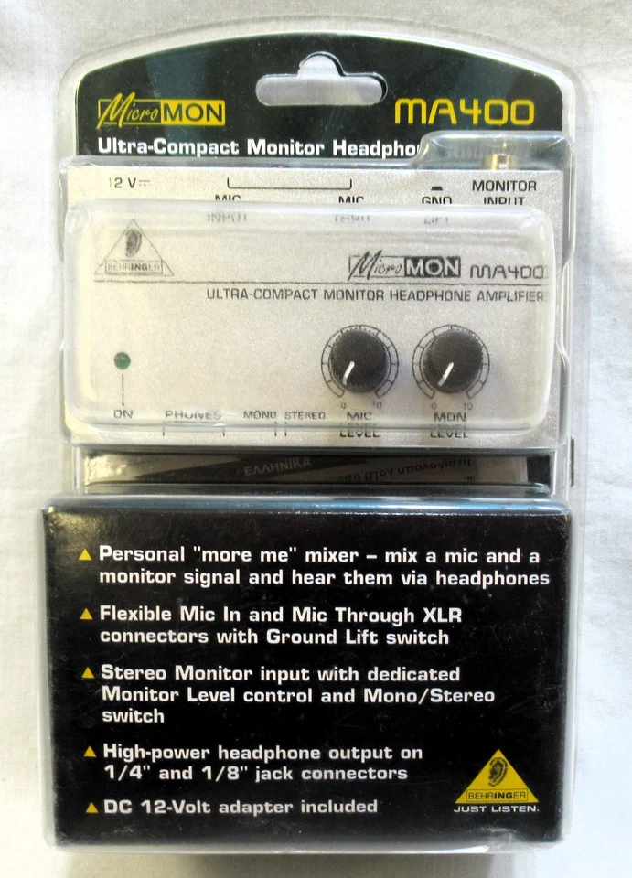 Behringer MA400 MICROMON Ultra Compact Monitor Kopfhörer Verstärker Mikrofon