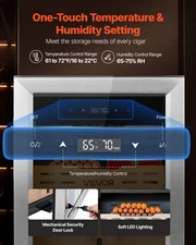 VEVOR 50L Electric Cigar Humidor Cooler - 300 Count Compressor Cooling Cabinet