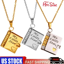 Book Pendant Necklace For Daughter Engraved Meaningful Gift US