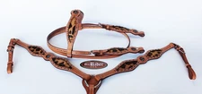 Show Tack Bridle Horse Western Leather Rodeo Headstall Breast Collar 85117