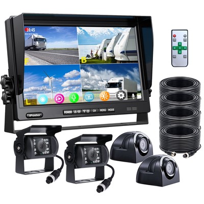 7'' DVR Monitor 4x 4 PIN AHD 1080P Side Rear View Cameras 32GB Loop Recording Kit