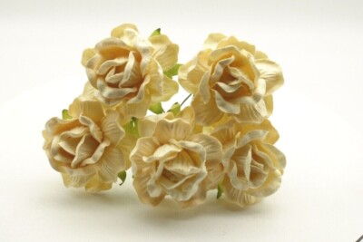 5x Maulbeerpapier Rosen Blumen 4cm groß versch. Farben Kartenbasteln Hochzeit 