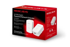 Set of 2 Mercusys AV1000 Powerline  Ethernet Adapter Homeplug Twin Pack
