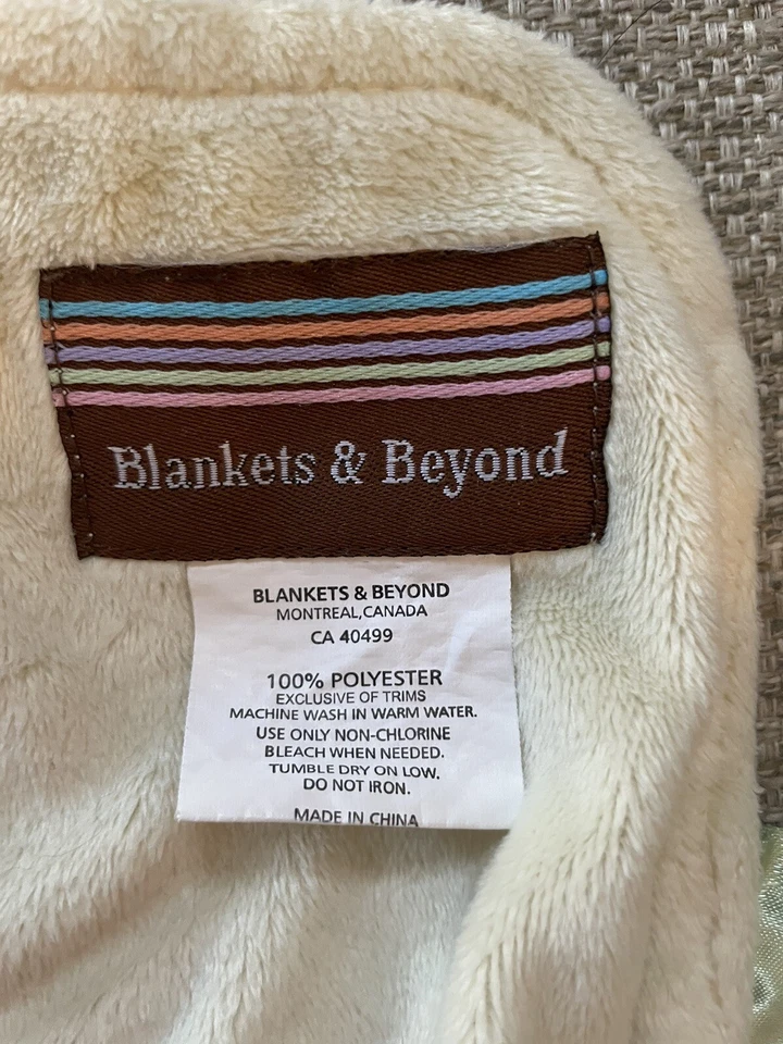 Blankets & Beyond Turtle Frog Satin Tag Blue Lovey Baby Soft Security Blanket - Image 4 of 4