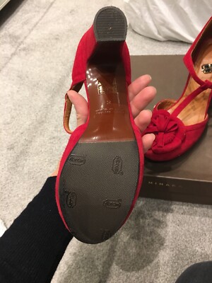 Chaussures En Daim Rouge Chie Mihara - Taille 37 (UK 4) - Plateforme - Occasion