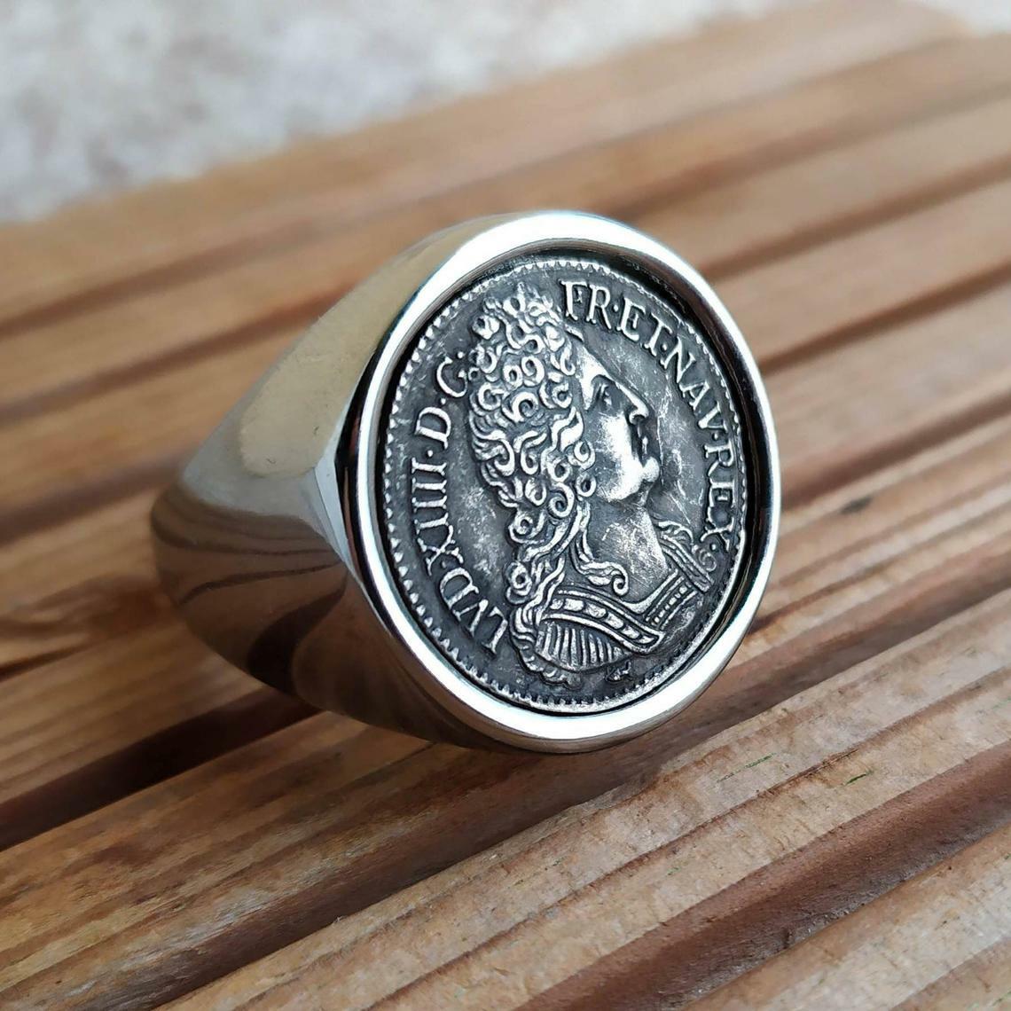 Bague Louis XIV Roi Soleil bague acier homme pour affirmer votre style au quotidien