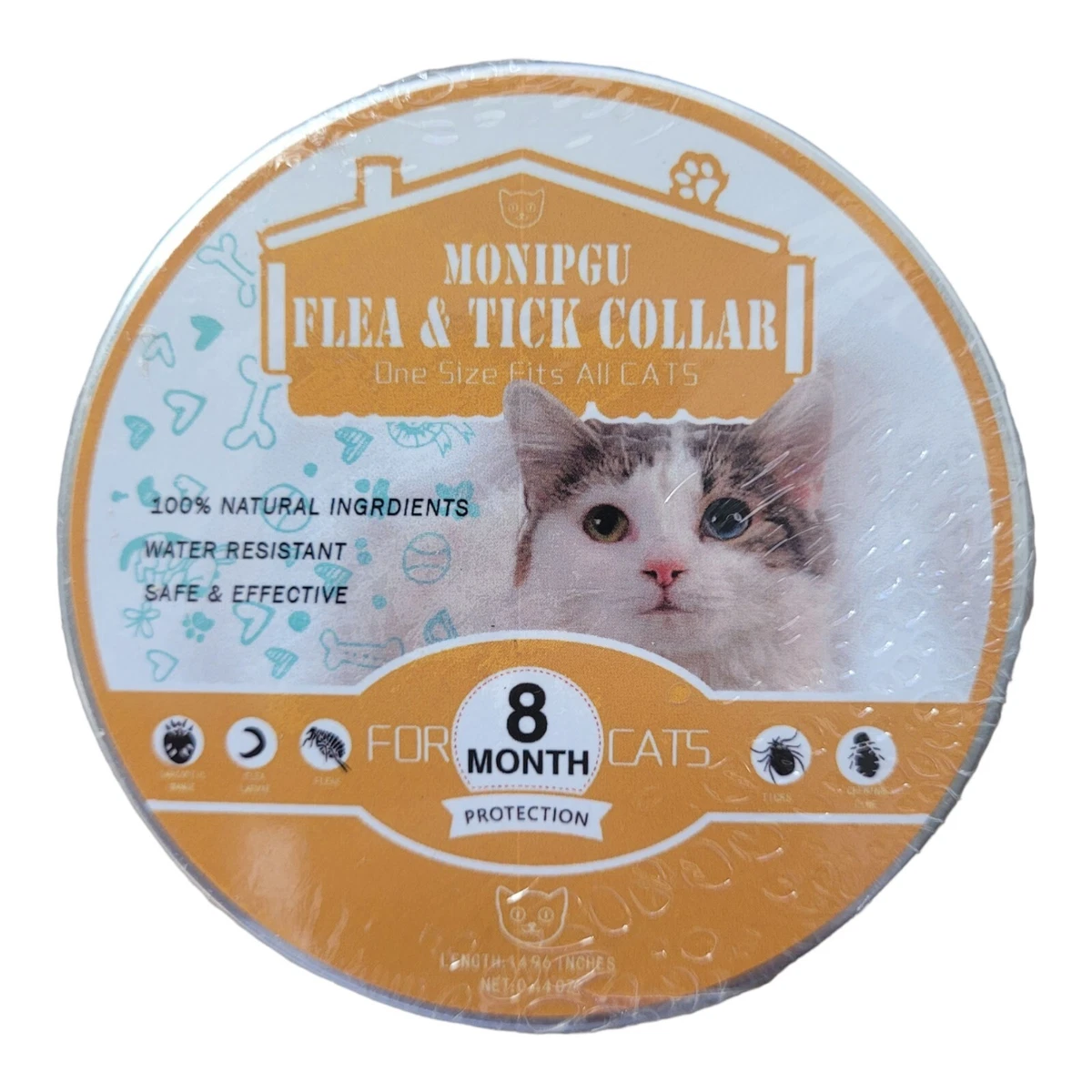 Monipgu Collar for Cats, 2 Pack, Natural Ingredients Protection, Essential  Oils | eBay