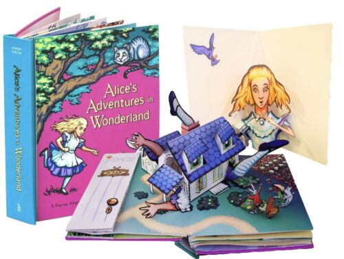 Alice in Wonderland Pop Up Book and Card Gift Set Lot by Robert 