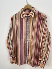 Paul Smith Multicolor Stripe Button Down Shirt Mens Size XL