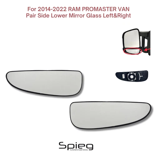 Pair Side Mirror Lower Long Arm Glass for 2014-2024 RAM PROMASTER 1500 2500 3500