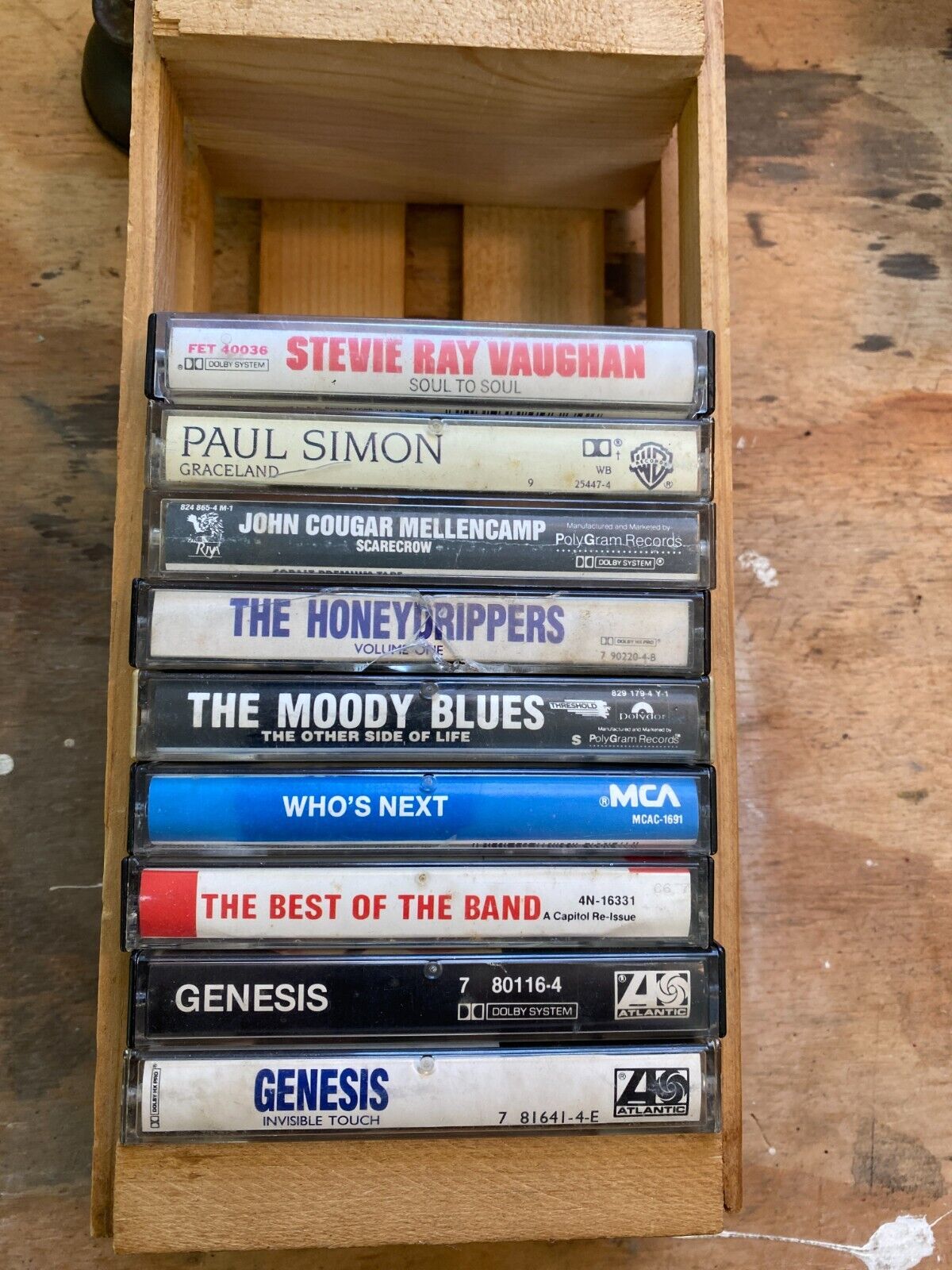 Lot of 9 Cassette Tapes Classic Rock - Moody Blues, Best of the Band, Genesis