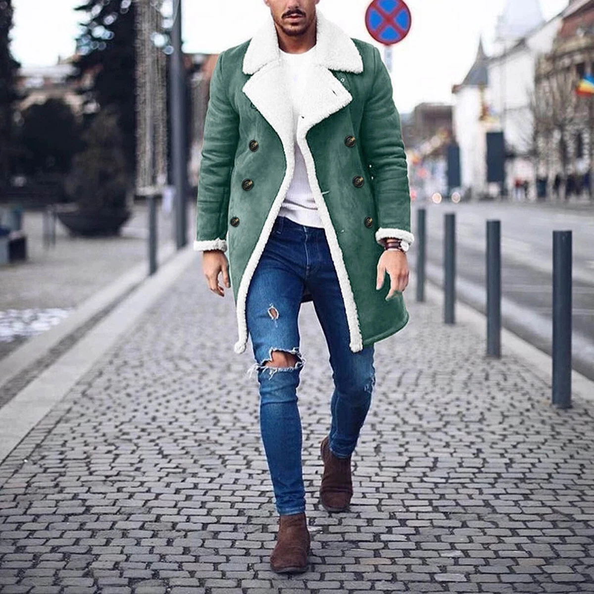 Long sherpa lined outlet coat