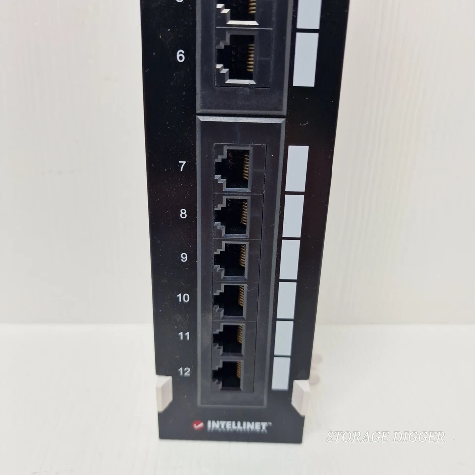 NEW Intellinet Patch Panel Cat.5e, Black Wall-mount, 12-Port, UTP, #162470 - Image 4 of 4