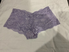 Boyshorts panty for women Sz M Purple Lace Waist Low Rise Floral Panties